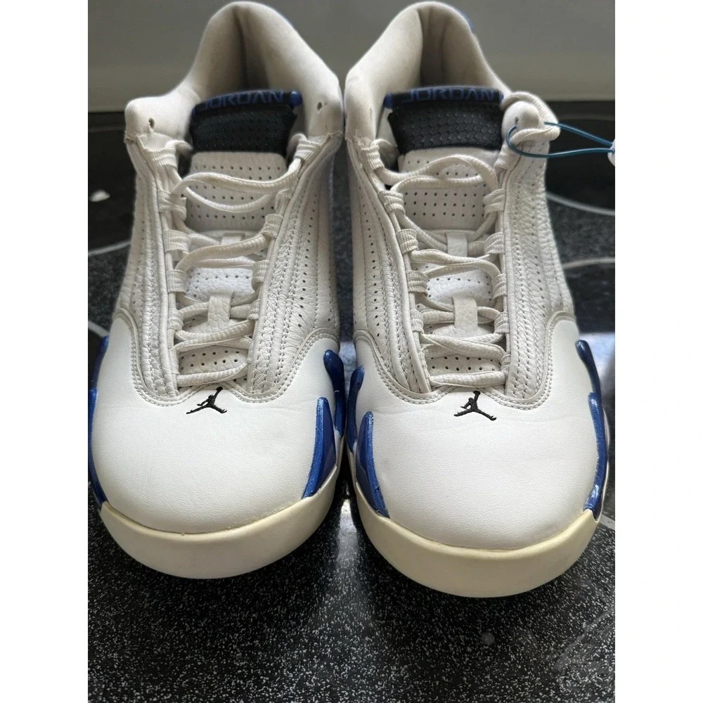 Nike Air Jordan 14 White‎ Hyper Royal Blue size 9 487471-104 OG XIV Retro Shoes